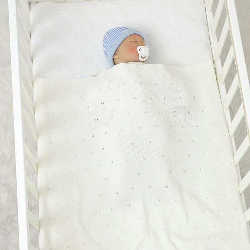 Couverture Bébé Tricotée Unie 90x70cm