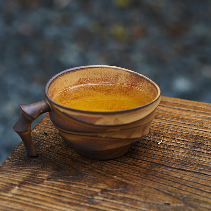 Tasse à Café Vintage Effet Bambou Style Japonais Haut de Gamme