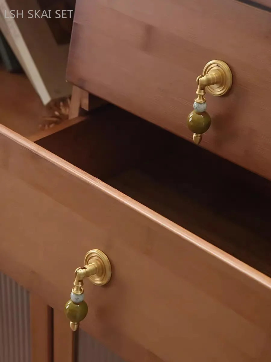 Crystal & Brass Drawer Knob – Polished Hardware