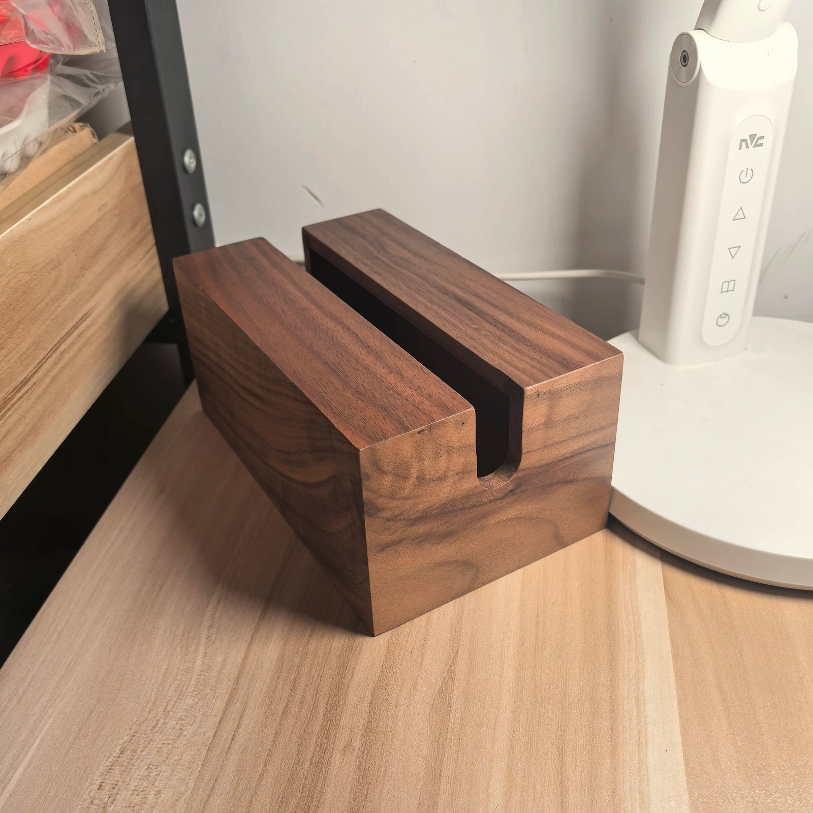 Boîte à Mouchoirs en Bois de Noyer Foncé - Style Japonais