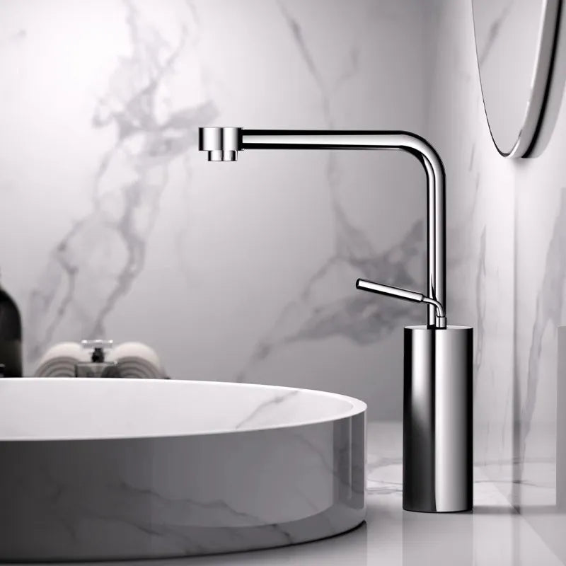 Robinet de Lavabo Or Rose Brossé Laiton Deux Trous