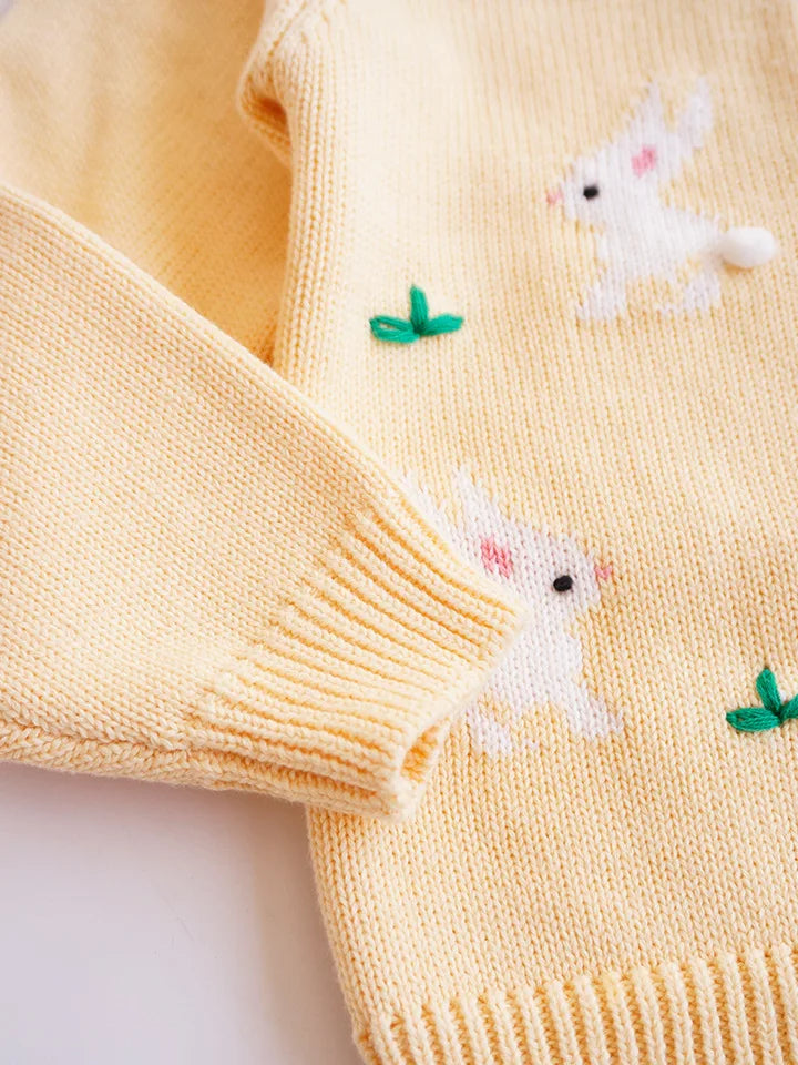 Cardigan Fille Brodé Motif Champignon