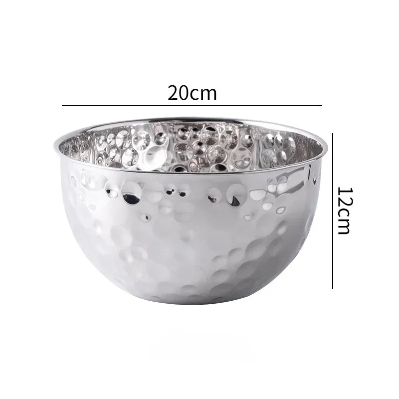 Saladier en Acier Inoxydable Martelé Or ou Argent