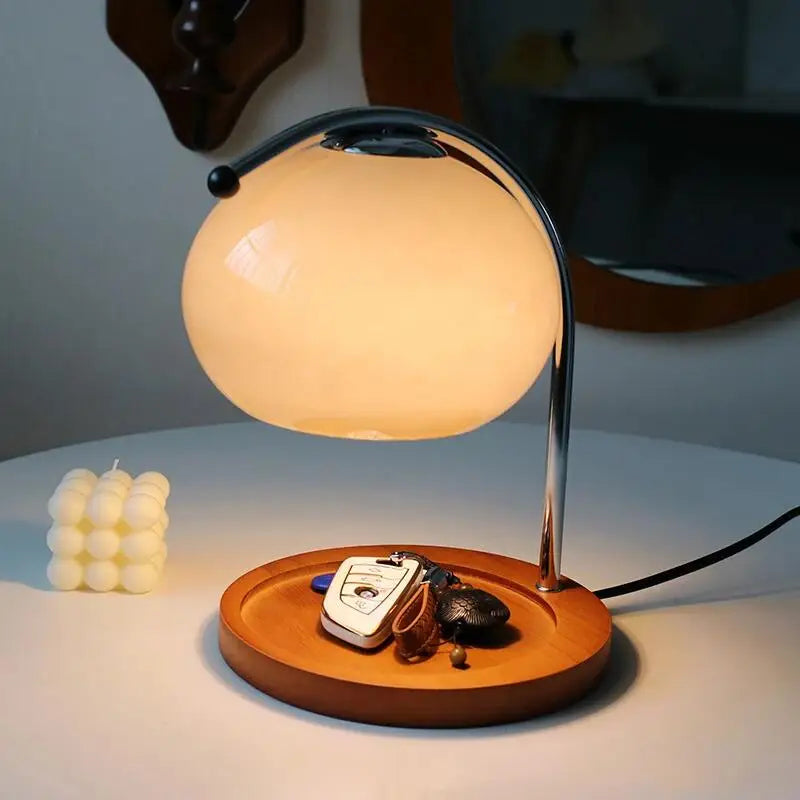 Lampe de Bureau Bougeoir en Verre Style Rétro