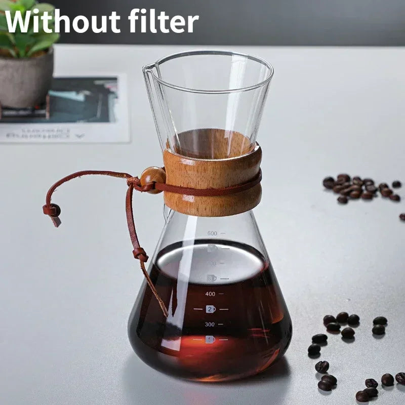 Verseuse à Café Filtre en Verre avec Filtre Inox