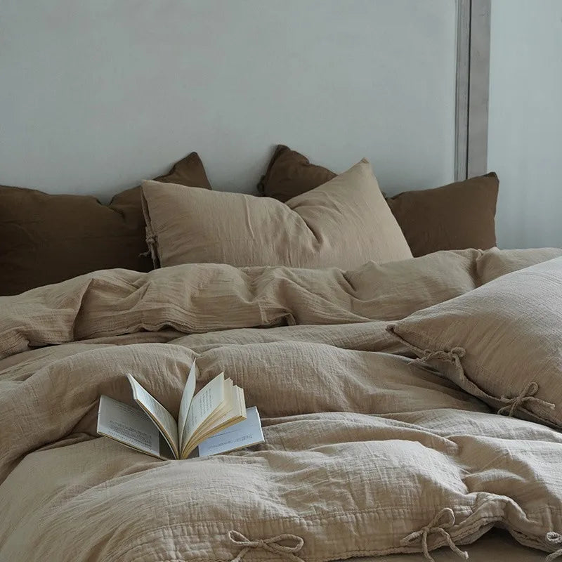 Parure de Lit en Gaze de Coton 3 Pièces