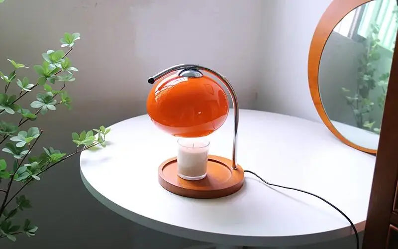 Lampe de Bureau Bougeoir en Verre Style Rétro