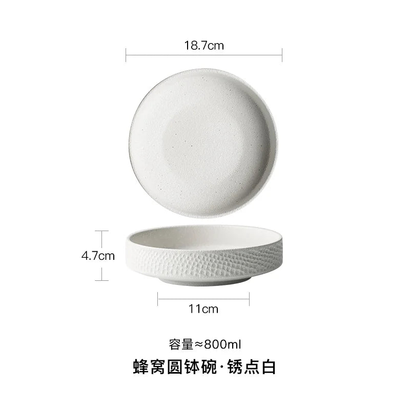 Bol en Céramique Polyvalent Style Occidental et Asiatique