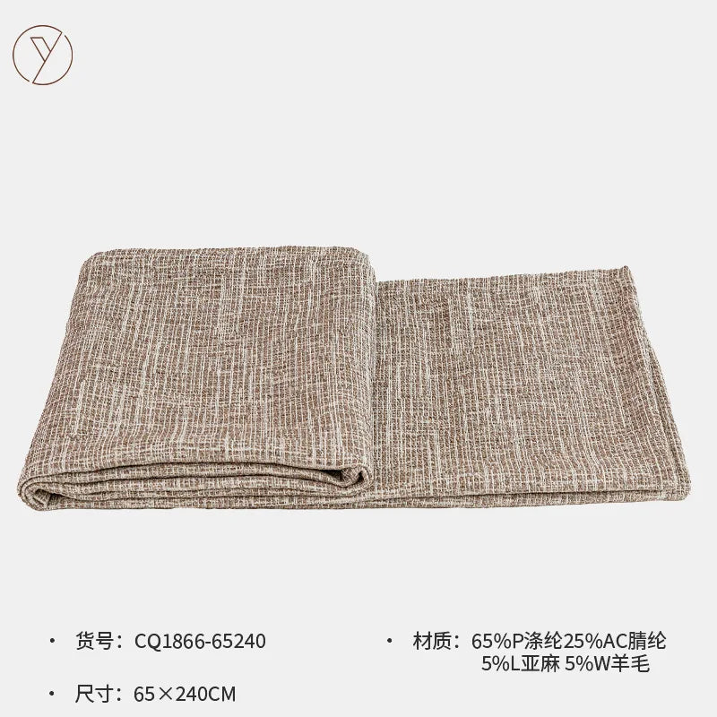 Housse de Coussin Beige à Pompons Format Long 30x65cm