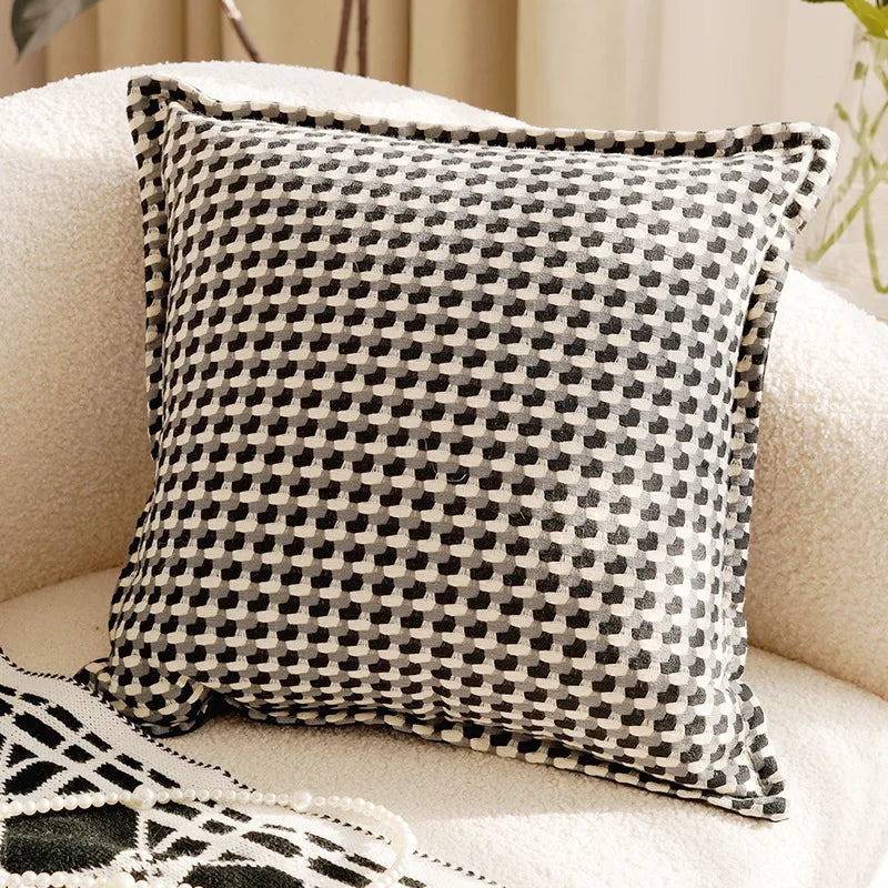 Housse de Coussin Rétro Française Noire