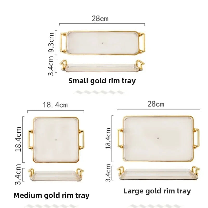 Plateau Léger Luxe Rectangulaire Rangement Multi-Usage