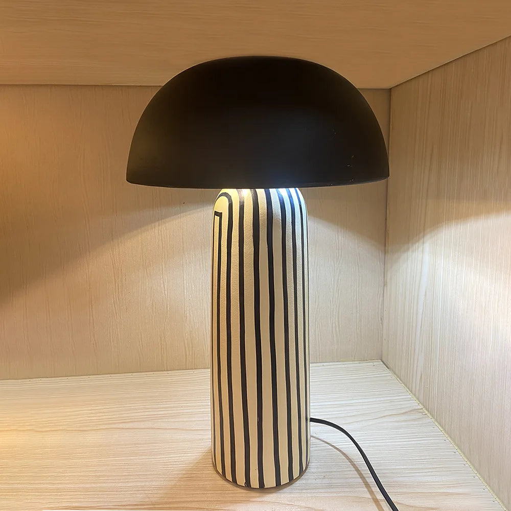 Lampe de Table Pot en Argile Style Wabi-Sabi