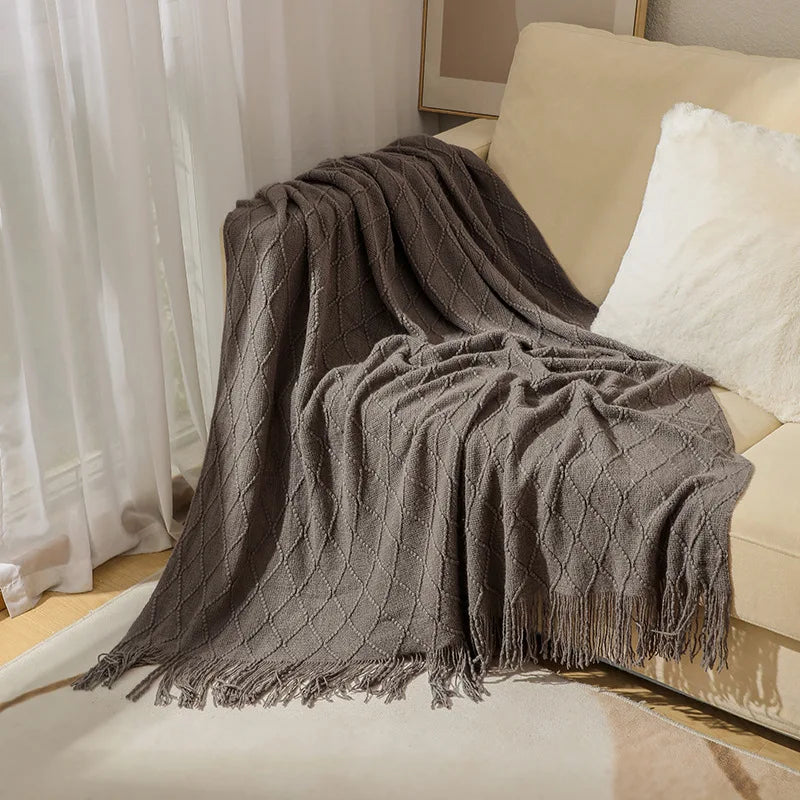Jeté Boho Blanc Texturé - Grand Format Chunky