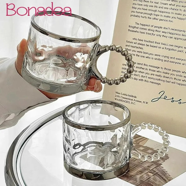 Beaded Glass Mug – Iced Coffee Cup