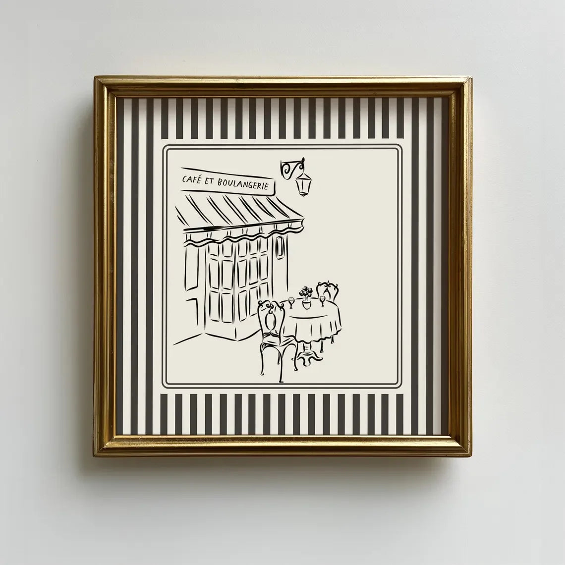 Affiche Décorative Café Français Noir et Blanc