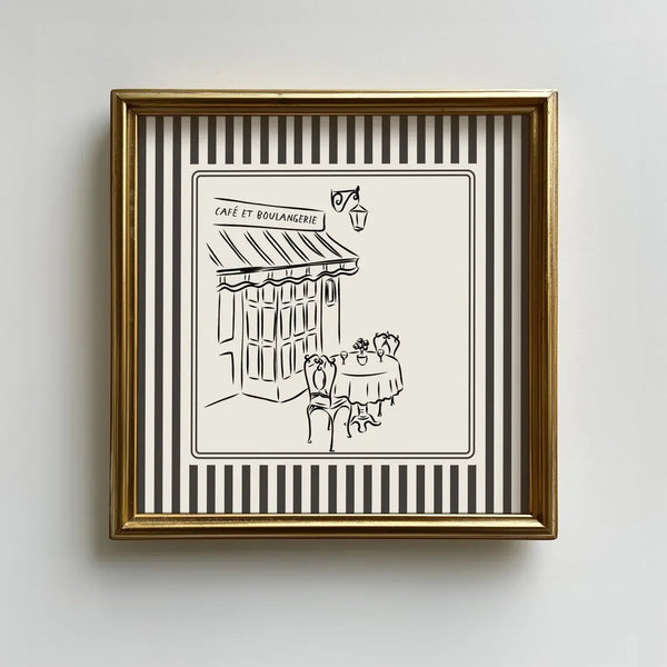 Affiche Décorative Café Français Noir et Blanc