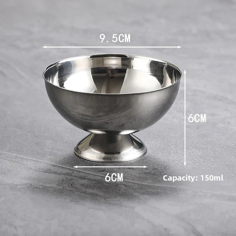 Coupe à Dessert Acier Inoxydable Style Rétro Base Haute
