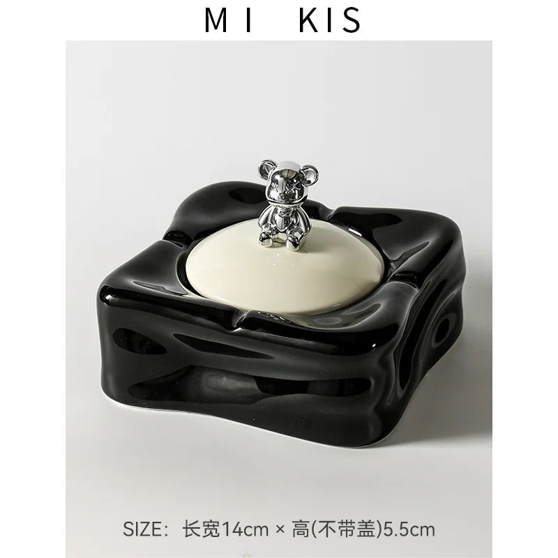 Ceramic Ashtray – Anti-Ash Design, Living Room Decor