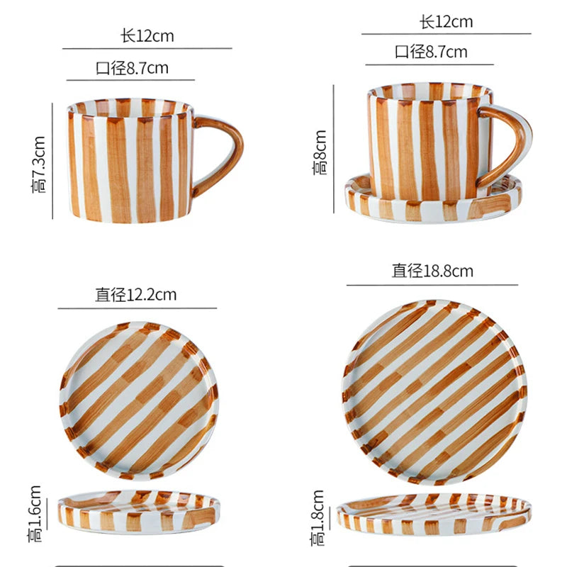 Tasse à Café Céramique Rayée 280ml