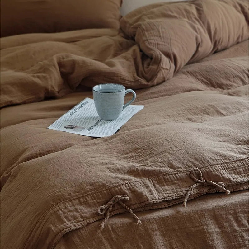 Parure de Lit en Gaze de Coton 3 Pièces
