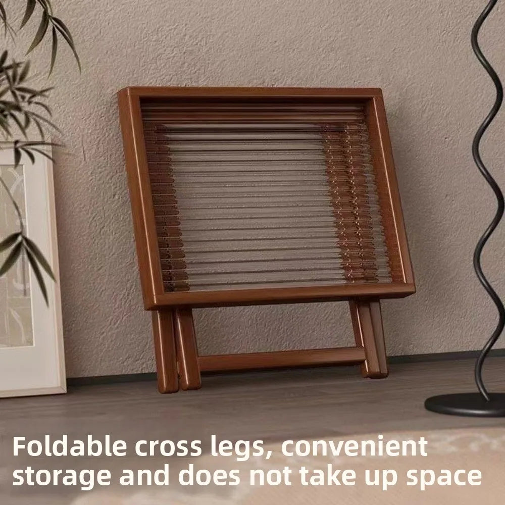 Table Basse Pliable en Bambou - Style Rétro