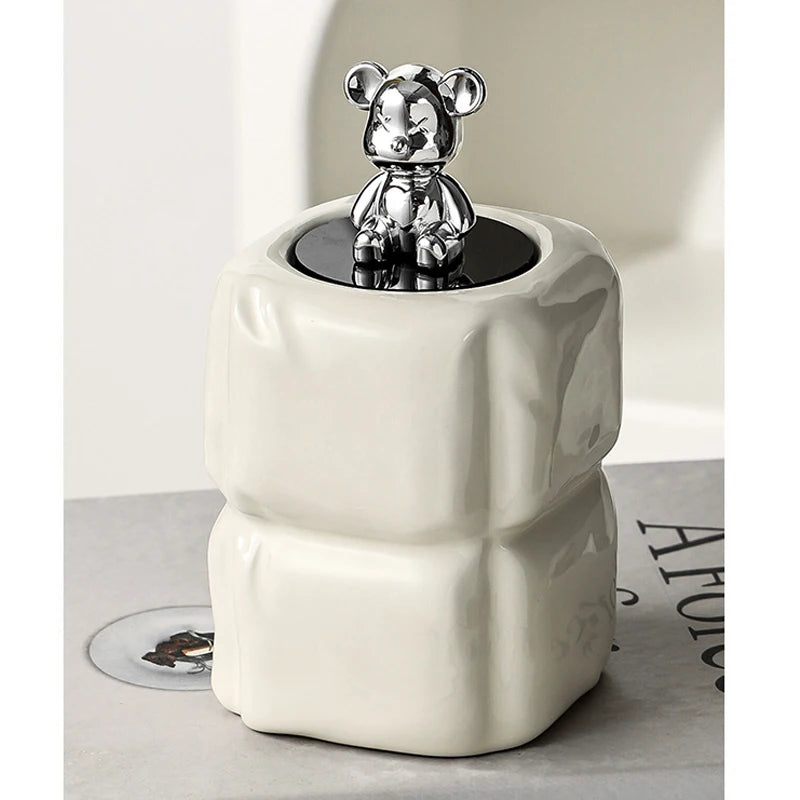 Teddy Bear Toothpick Box – Ceramic Storage Decor