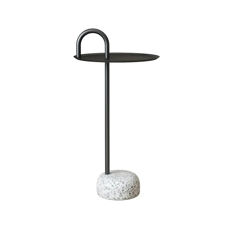 Table d'Appoint Métal Socle Pierre - Style Nordique Luxe