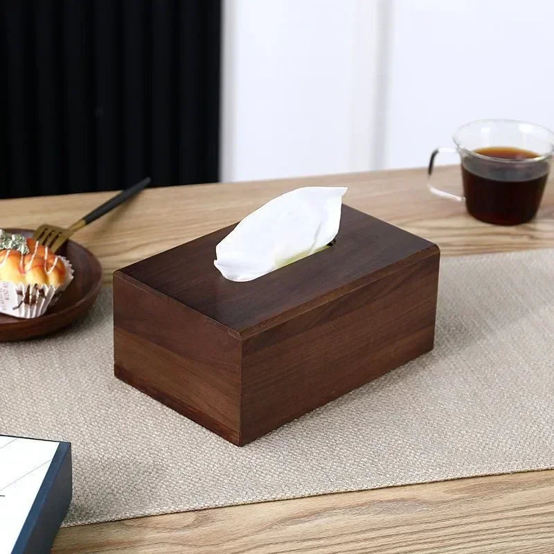 Boîte à Mouchoirs en Bois de Noyer - Design Artisanal