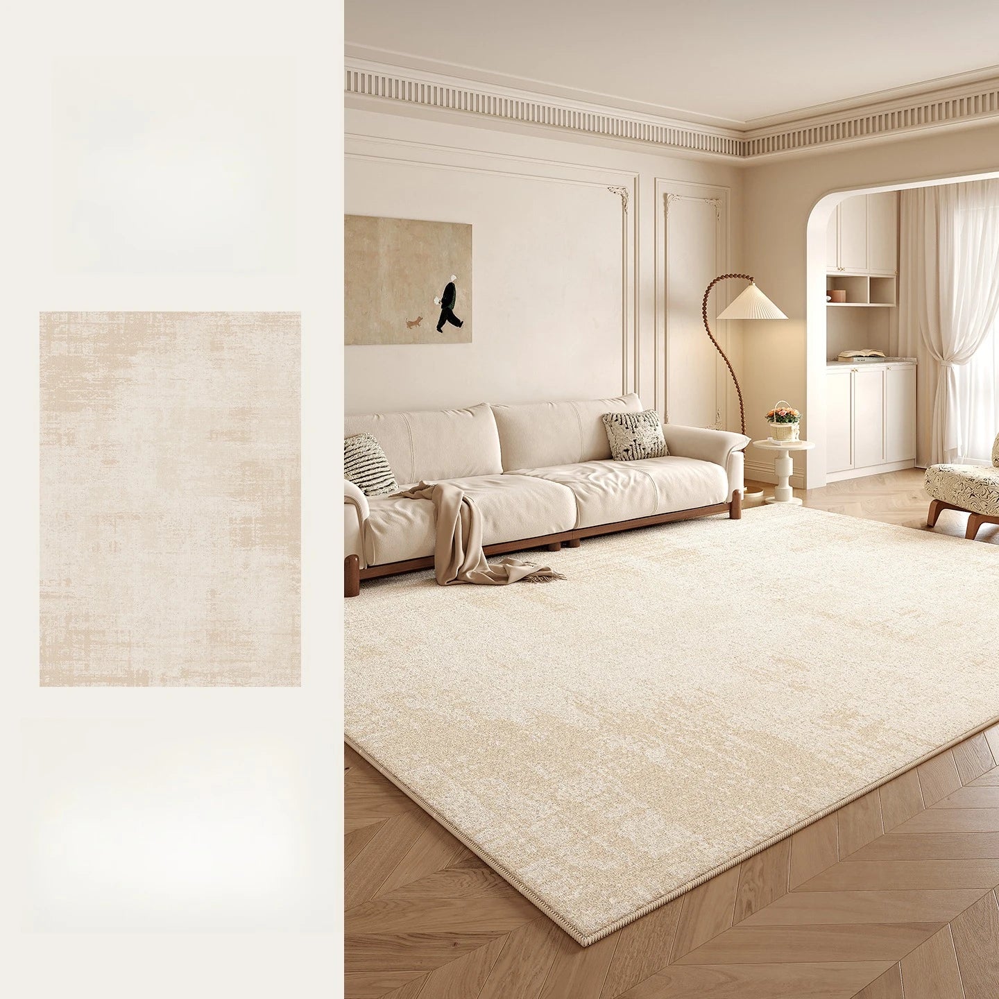 Tapis Moelleux Style Crème pour Chambre