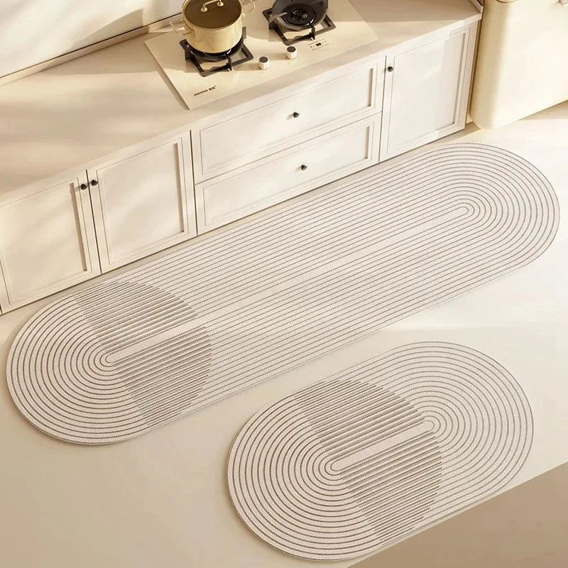 Long Diatomite Kitchen Rug – Super Absorbent Washable Mat