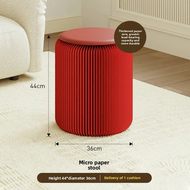 Tabouret Pliable en Carton Kraft - Design Accordéon