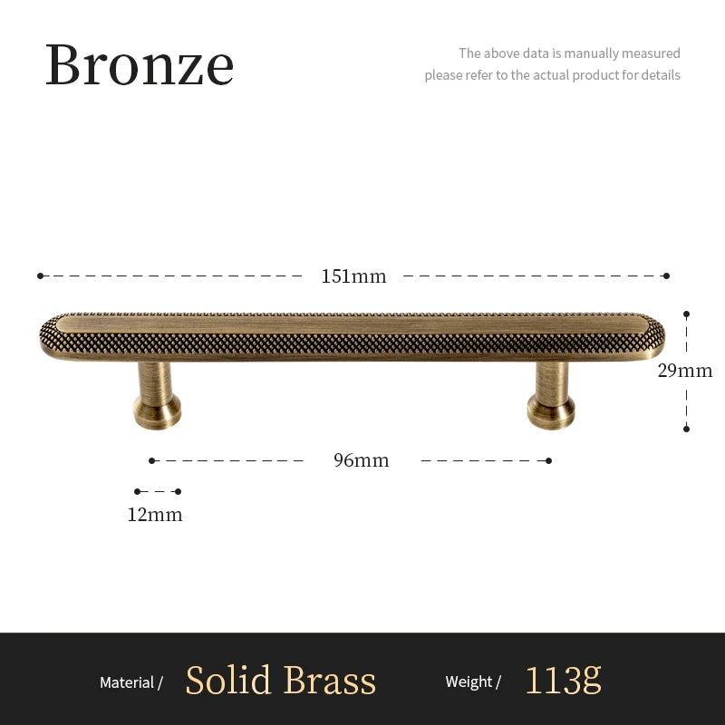 Knurled Brass Handle – Antique T-Bar Drawer Knob