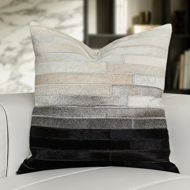 Housse de Coussin Dégradé Effet Peau de Vache 48x48cm