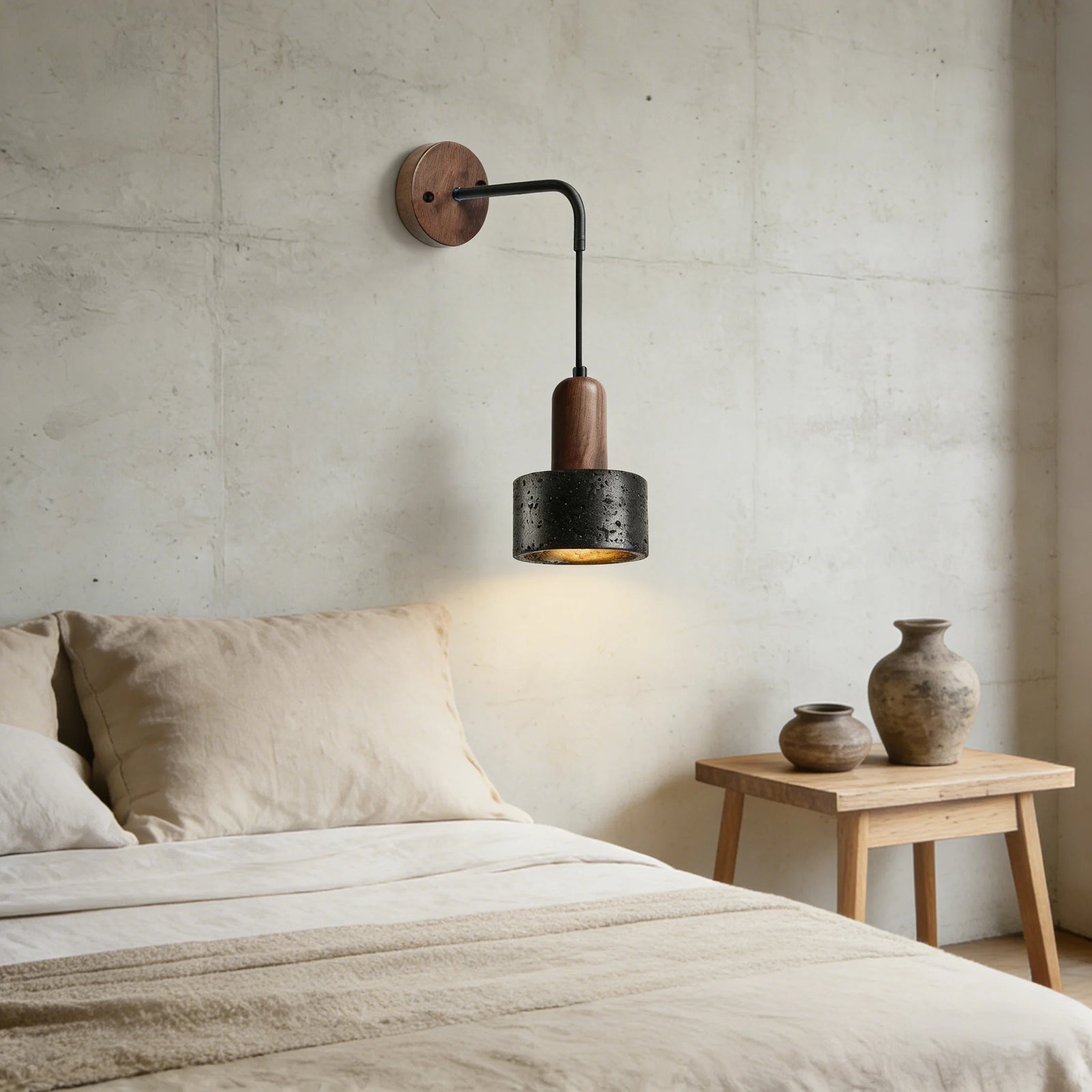 Applique Murale en Travertin Style Wabi-Sabi