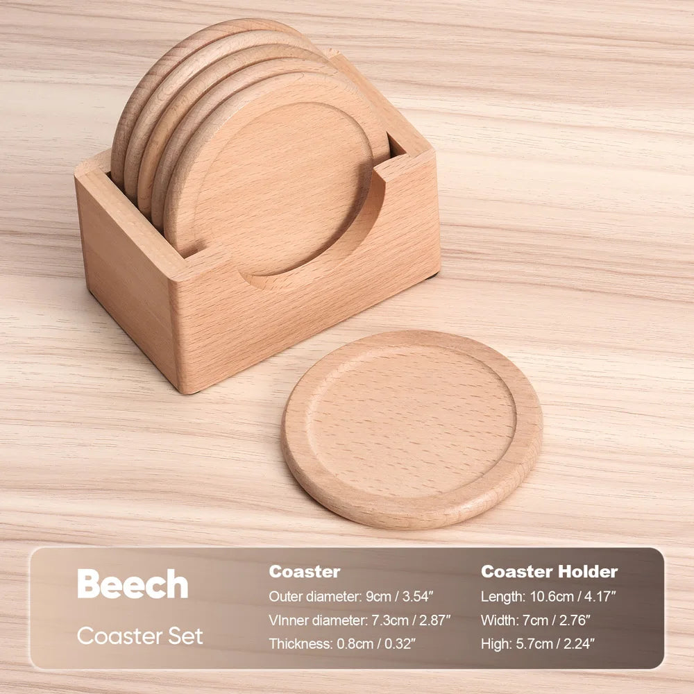 Set de 6 Dessous de Verre en Bois - Style Japonais