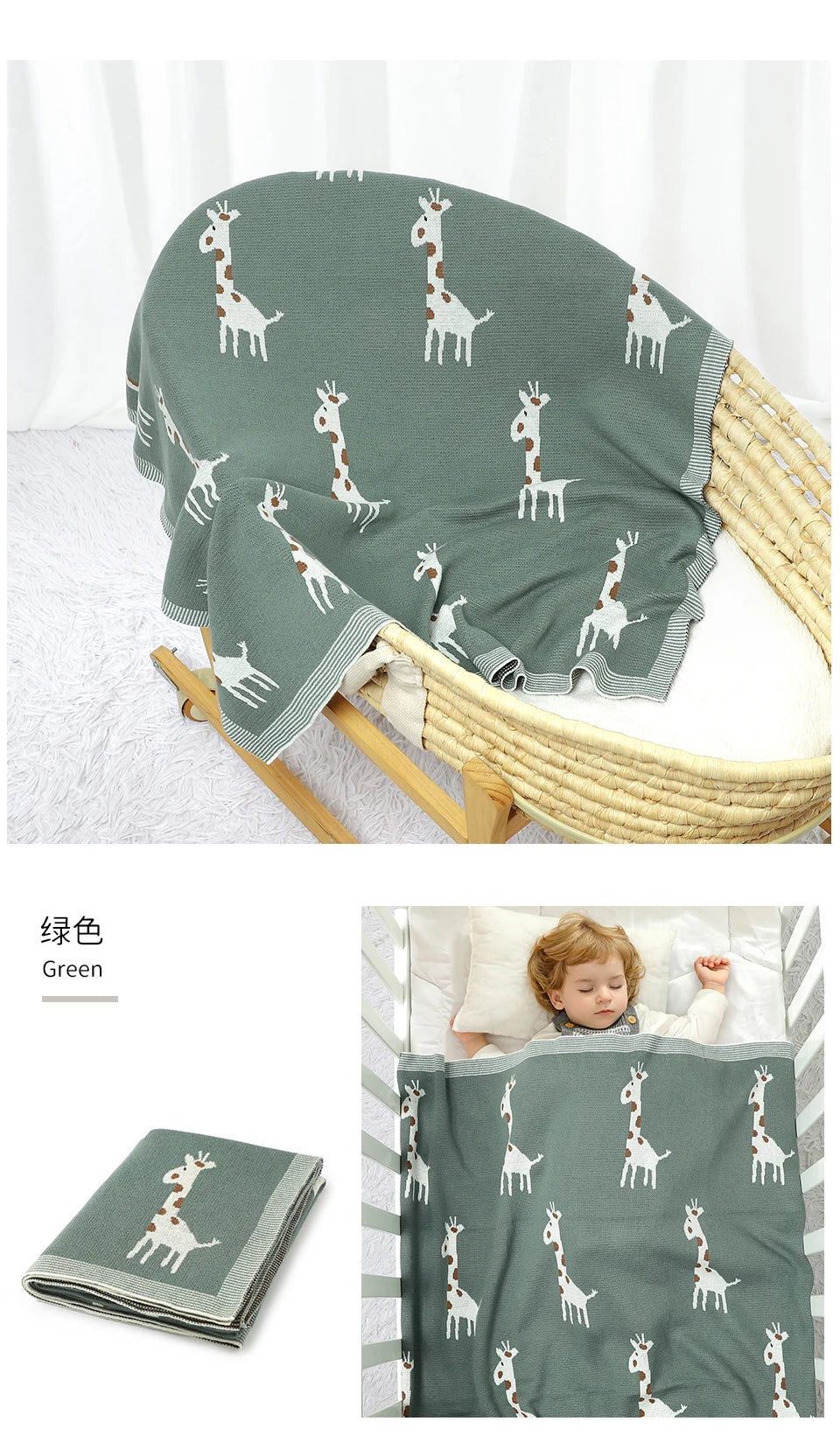 Couverture Bébé Tricotée en Coton Douce