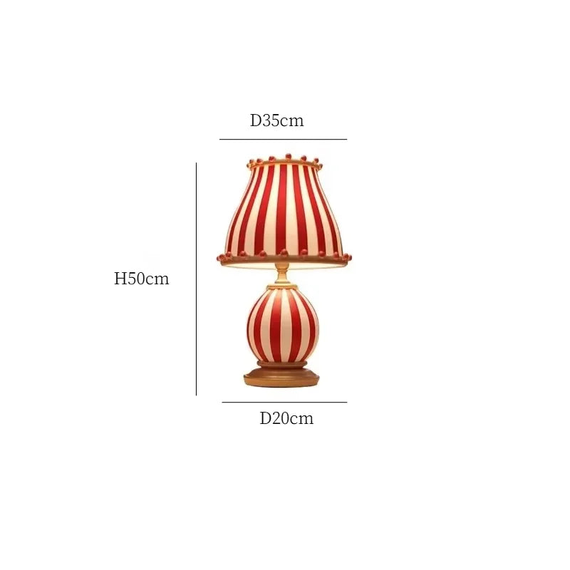 Suspension Verre Coloré Rayures Rouge Bonbon Rétro