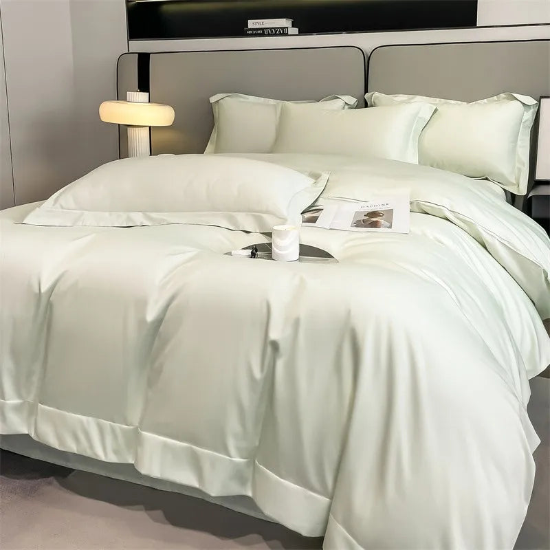 Parure de Lit Coton Égyptien 1000TC Ultra Douce 4 Pièces
