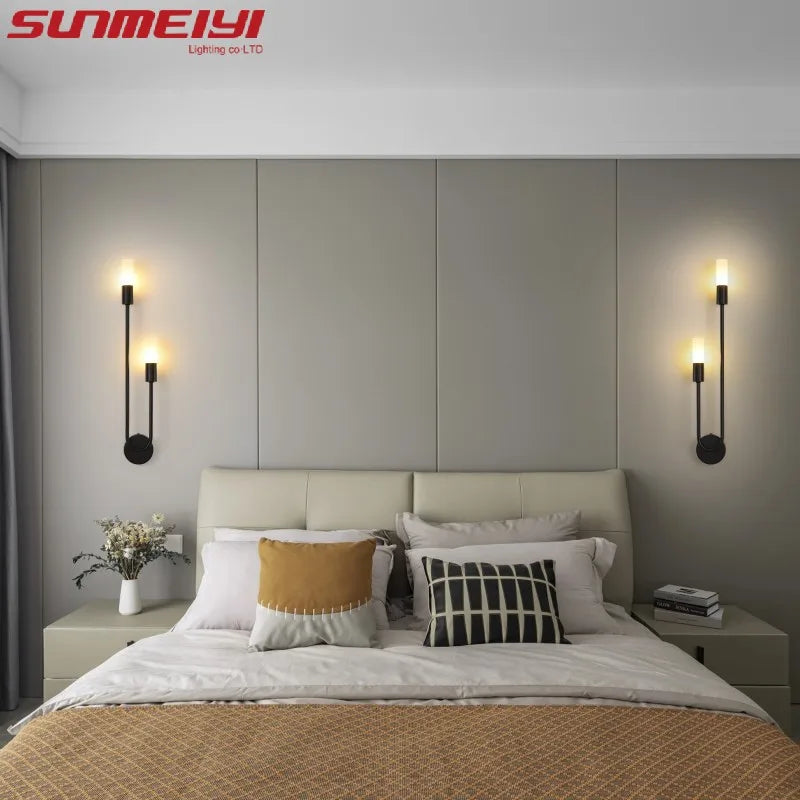 Applique Murale LED Doré et Noir Luxe Nordique