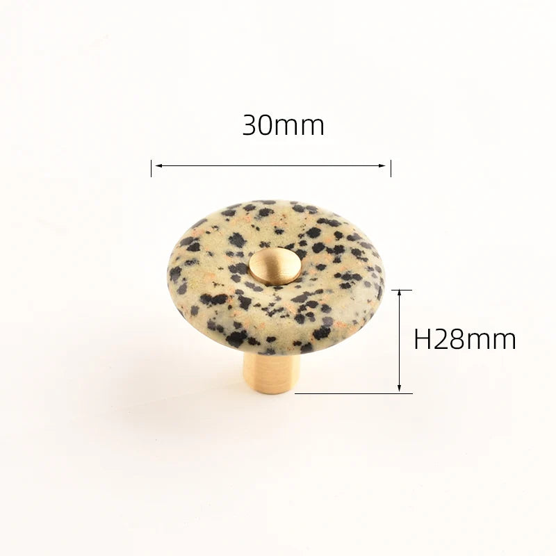 Agate Stone Knob – Crystal & Brass Cabinet Pull