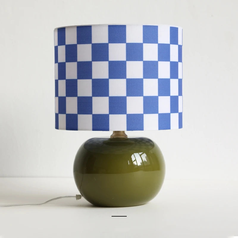 Lampe de Table Nordique Damier - Céramique et LED