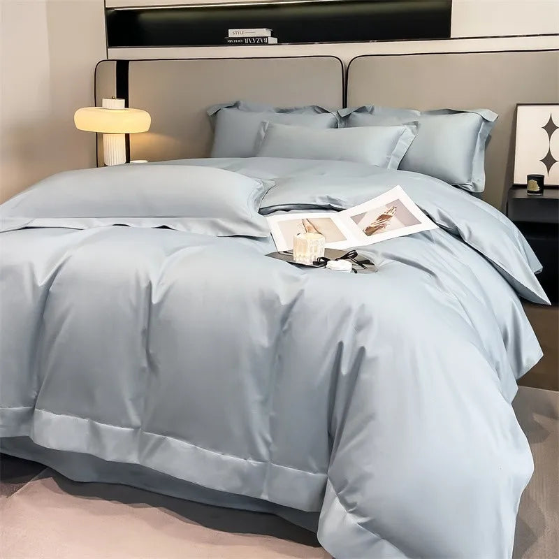 Parure de Lit Coton Égyptien 1000TC Ultra Douce 4 Pièces