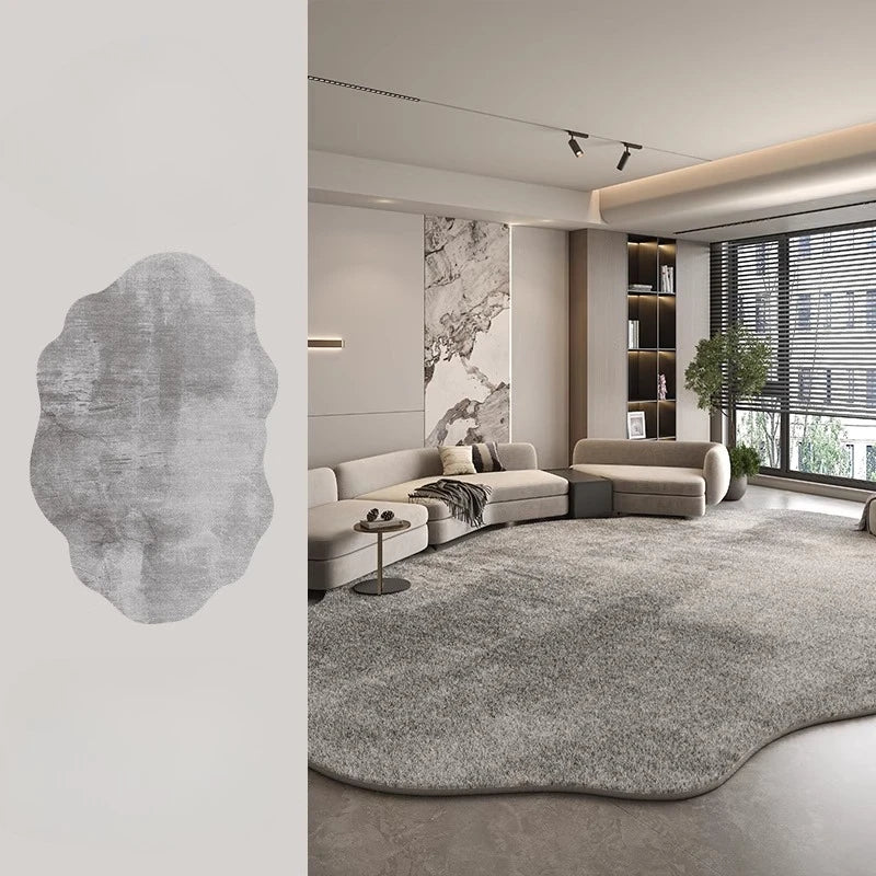Tapis Léger Luxe Forme Irrégulière Peluche Épaisse
