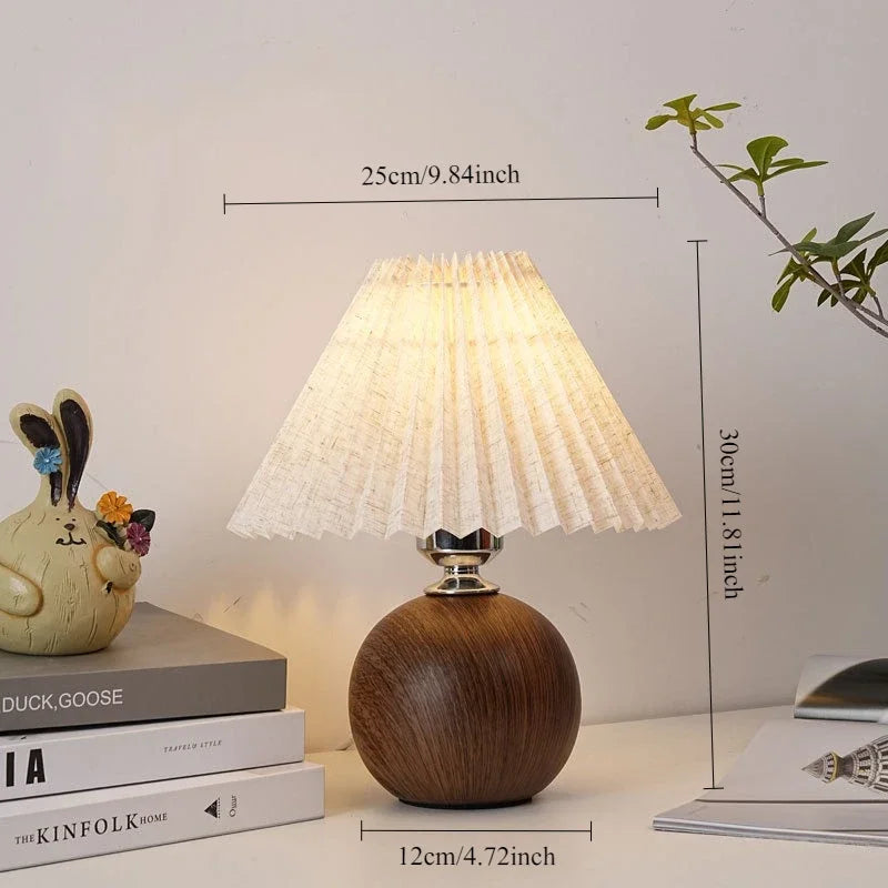Lampe de Table LED Plissée - Trois Teintes avec Télécommande