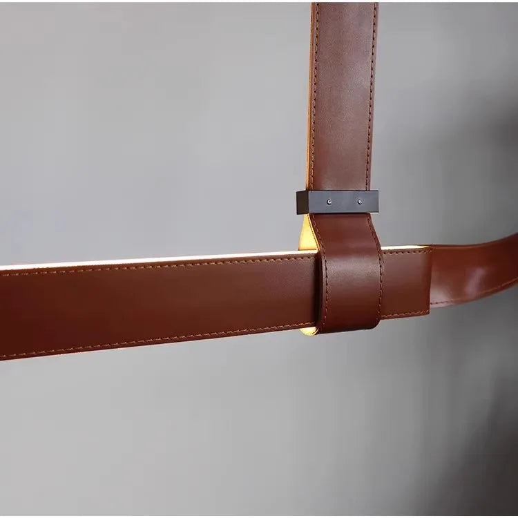 Lustre en Cuir Suspendu Style Moderne pour Cuisine