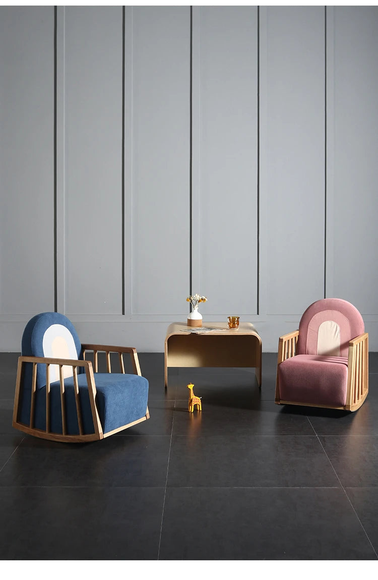 Chaise à Bascule Enfant en Bois Massif Nordique