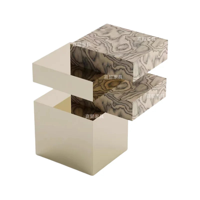 Geometric Metal Side Table – Light Luxury Accent Table