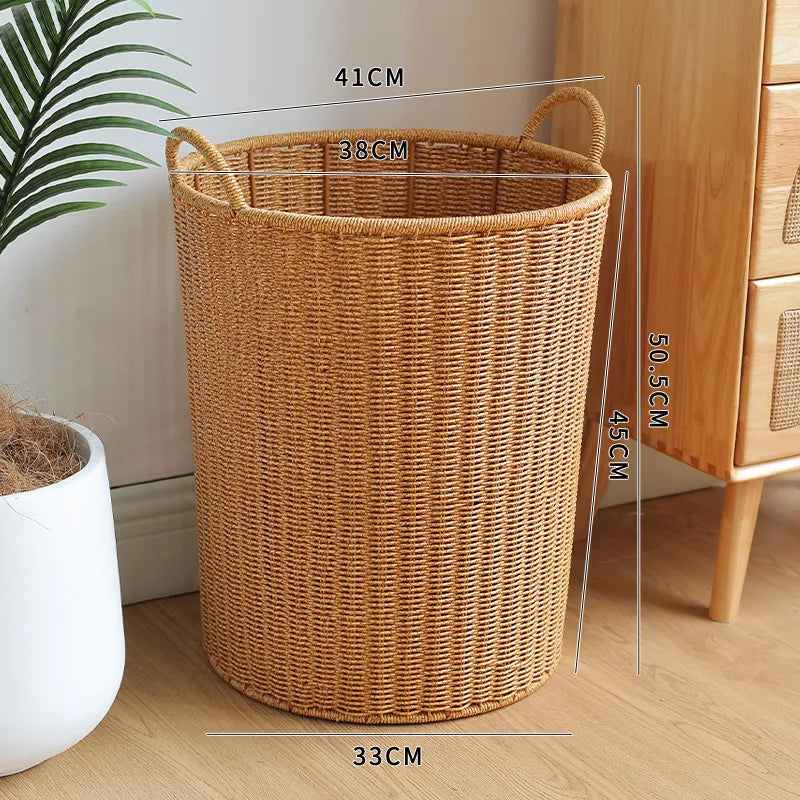 Panier de Rangement Rond Tressé - Style Rotin