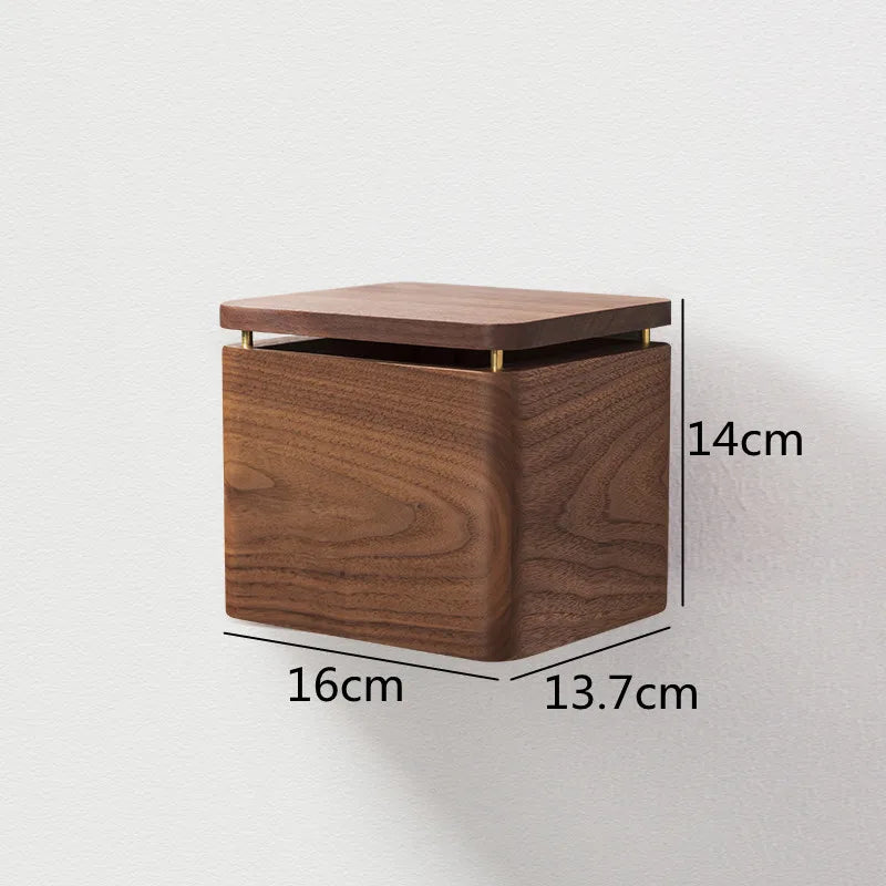 Distributeur de Papier Toilette Mural en Bois - Noyer