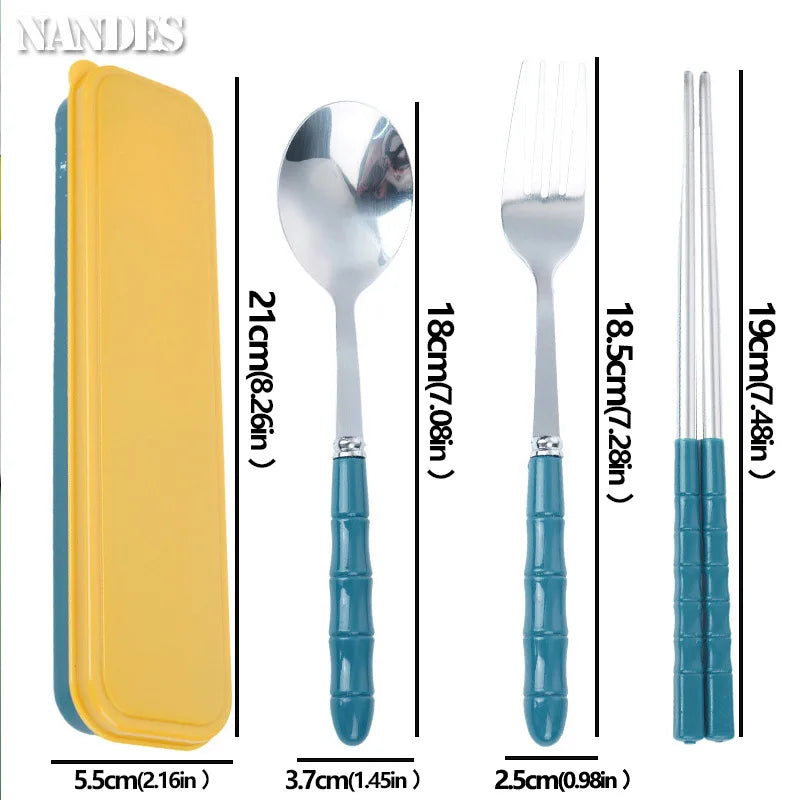 Kit de Couverts de Voyage 3 Pièces avec Étui